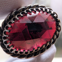 Load image into Gallery viewer, Vintage Tracht Ring 835 Silber facettierter XL Granat alt RG 62 S
