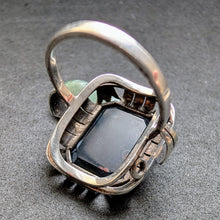 Lade das Bild in den Galerie-Viewer, Art Deco Ring 835 Silber Onyx alt antik c. 1920 RG 57 S
