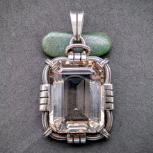 Lade das Bild in den Galerie-Viewer, Jugendstil Art Deco Anhänger 835 Silber Rauchquarz Handarbeit alt antik S
