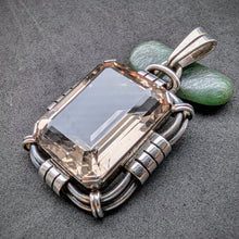 Lade das Bild in den Galerie-Viewer, Jugendstil Art Deco Anhänger 835 Silber Rauchquarz Handarbeit alt antik S
