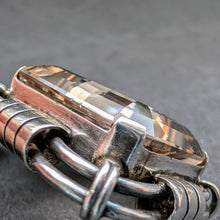 Lade das Bild in den Galerie-Viewer, Jugendstil Art Deco Anhänger 835 Silber Rauchquarz Handarbeit alt antik S

