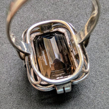 Lade das Bild in den Galerie-Viewer, Art Deco Ring 835 Silber Rauchquarz alt antik c. 1920 RG 56 S

