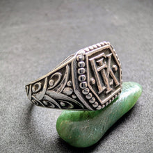 Lade das Bild in den Galerie-Viewer, Jugendstil Monogramm Ring 800 Silber EK KE alt c. 1920 RG 63 S
