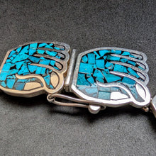 Load image into Gallery viewer, Turquoise Necklace Inlay Work Hand Alvaro Taxco Mexico 925 Sterling Silver S
