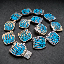 Load image into Gallery viewer, Türkis Collier Inlay Arbeit Hand Alvaro Taxco Mexico 925 Sterling Silber S

