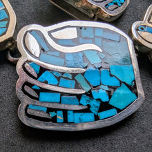Load image into Gallery viewer, Türkis Collier Inlay Arbeit Hand Alvaro Taxco Mexico 925 Sterling Silber S

