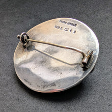 Lade das Bild in den Galerie-Viewer, Georg Jensen Jugendstil Brosche 49 Bernstein Chrysopras 928 Silber 1909 - 1914 S
