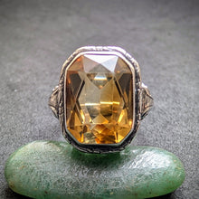 Load image into Gallery viewer, Jugendstil Art Deco Ring 830 Silber Citron alt antik c. 1920 RG 54 S
