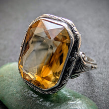 Load image into Gallery viewer, Jugendstil Art Deco Ring 830 Silber Citron alt antik c. 1920 RG 54 S
