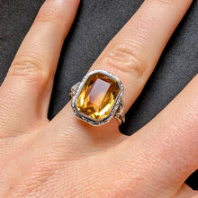 Load image into Gallery viewer, Jugendstil Art Deco Ring 830 Silber Citron alt antik c. 1920 RG 54 S

