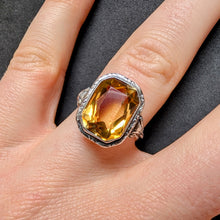 Load image into Gallery viewer, Jugendstil Art Deco Ring 830 Silber Citron alt antik c. 1920 RG 54 S
