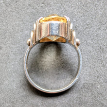 Load image into Gallery viewer, Art Deco designer ring 800 silver citrine old antique c. 1920 RG 52 p
