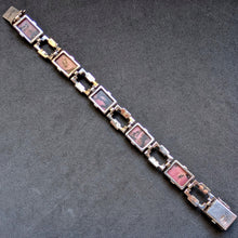 Lade das Bild in den Galerie-Viewer, Art Deco Armband 830 Silber Rhodonit Markasit Handarbeit alt c. 1920 S
