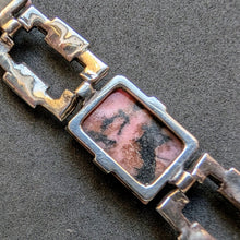 Lade das Bild in den Galerie-Viewer, Art Deco Armband 830 Silber Rhodonit Markasit Handarbeit alt c. 1920 S
