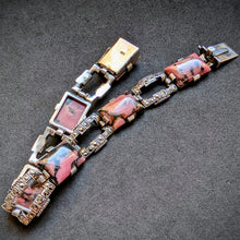 Lade das Bild in den Galerie-Viewer, Art Deco Armband 830 Silber Rhodonit Markasit Handarbeit alt c. 1920 S
