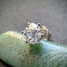 Lade das Bild in den Galerie-Viewer, Ohrstecker 950 Platin Diamant Old Mine Cut c. 0,60 Carat Ohrring einzeln S
