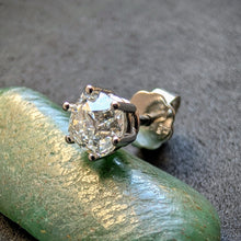 Lade das Bild in den Galerie-Viewer, Ohrstecker 950 Platin Diamant Old Mine Cut c. 0,60 Carat Ohrring einzeln S
