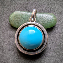 Load image into Gallery viewer, Vintage Anhänger 835 Silber Türkis Midcentury alt c. 1950 S
