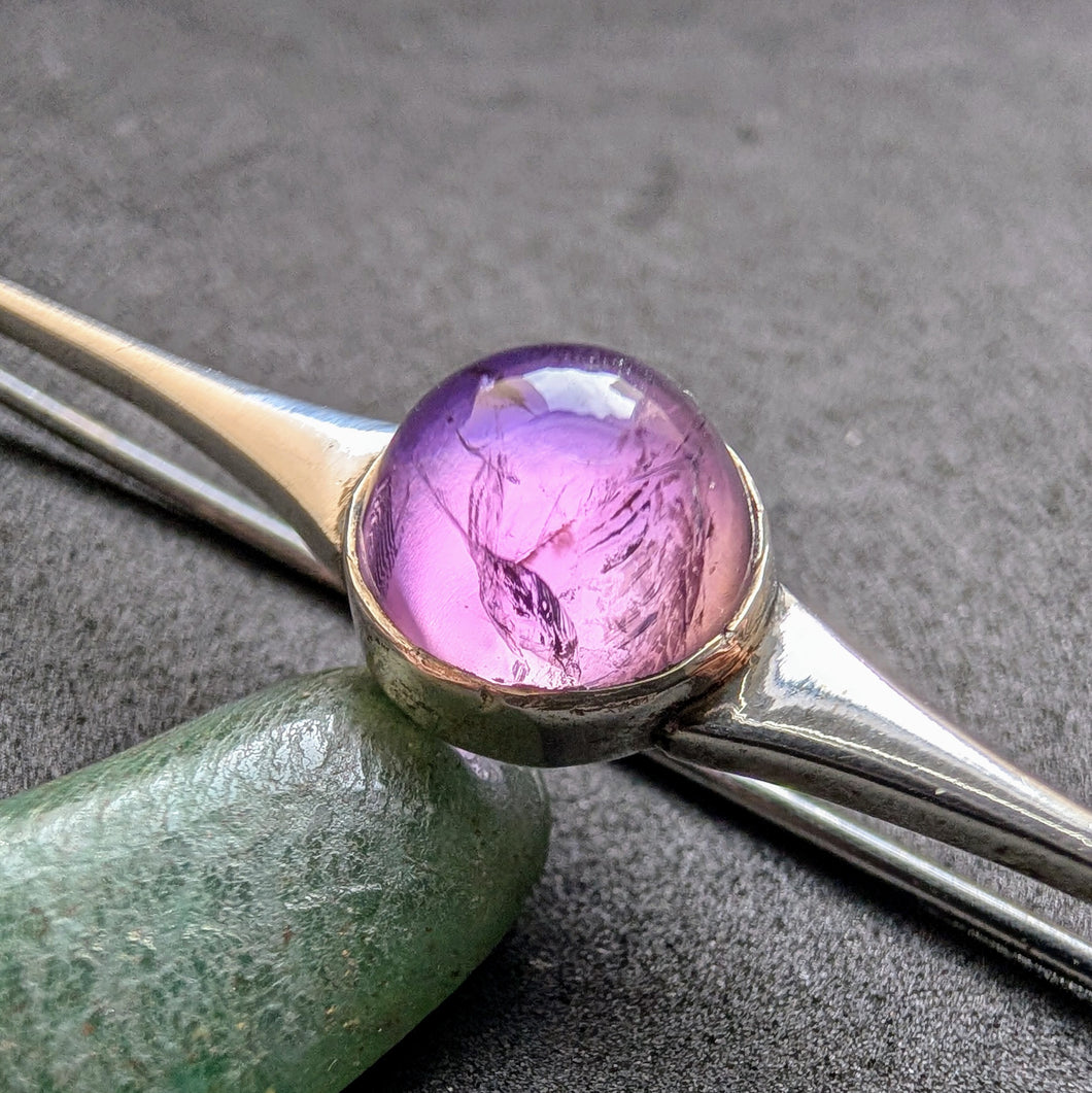 Art Deco Brosche 800 Silber Amethyst alt c. 1930 S