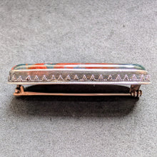 Load image into Gallery viewer, Art Deco Retro Brosche Granulation Silber Moosachat Handarbeit alt c. 1930 S

