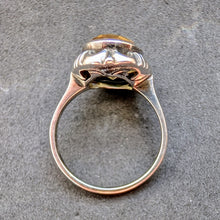 Lade das Bild in den Galerie-Viewer, Jugendstil Art Deco Ring 835 Silber Citrin alt antik c. 1920 RG 53 S
