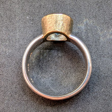 Load image into Gallery viewer, Designer ring aquamarine blue 925 silver gold frame modern RG 58 S
