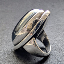 Lade das Bild in den Galerie-Viewer, Vintage Ring Georg Jensen 46E Harald Nielsen Hämatit Sterling Silber 925 RG 52 S

