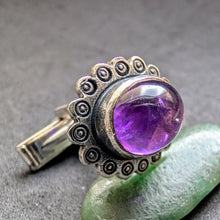 Load image into Gallery viewer, Tracht Manschettenknöpfe 925 Silber BS Bartel &amp; Sohn Amethyst alt S
