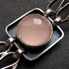 Lade das Bild in den Galerie-Viewer, Vintage Midcentury Armband 835 Silber Rosenquarz alt c. 1950 S
