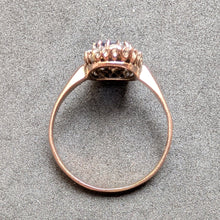 Lade das Bild in den Galerie-Viewer, Entourage Ring 14k 585 Gold blauer Saphir Diamant alt antik c. 1900 RG 55 S
