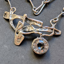 Lade das Bild in den Galerie-Viewer, Vintage Collier Monika &amp; Burkhard Oly 835 Silber Bergkristall Modernismus alt S
