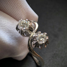 Lade das Bild in den Galerie-Viewer, Vintage Toi et Moi Ring 14k 585 Gold Diamant Brillant 0,30 Carat Wien RG 58/59 S
