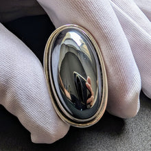 Lade das Bild in den Galerie-Viewer, Vintage Ring Georg Jensen 46E Harald Nielsen Hämatit Sterling Silber 925 RG 52 S
