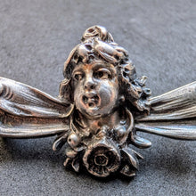 Load image into Gallery viewer, Jugendstil Brosche Putto Engel Libellenflügel 800 Silber alt antik c. 1910 S

