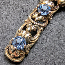Load image into Gallery viewer, Jugendstil Kreuz Anhänger 835 Silber blau Spinell aquamarinblau antik c. 1920 S
