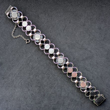 Lade das Bild in den Galerie-Viewer, Mid Century Armband Adolf Regelmann Stuttgart 925 Silber Rosenquarz alt 1950s S
