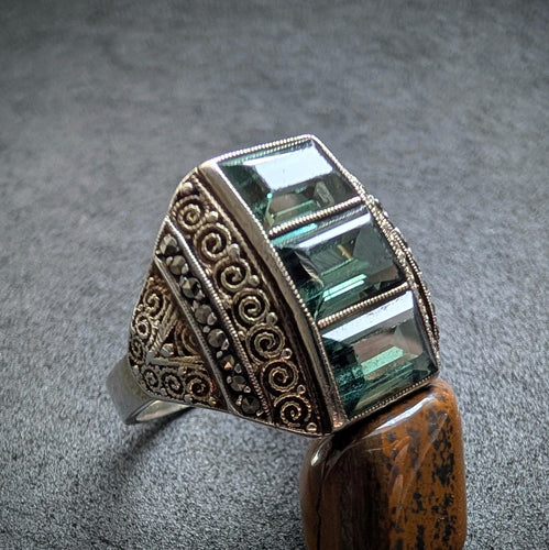 Art Deco Ring TF Theodor Fahrner Spinell Markasit Pforzheim alt c. 1930 55/56 S