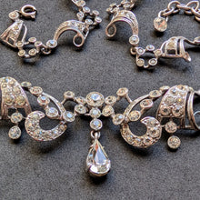 Lade das Bild in den Galerie-Viewer, Jugendstil Prunk Collier Paste Silberschmiedearbeit alt antik c. 1910 S

