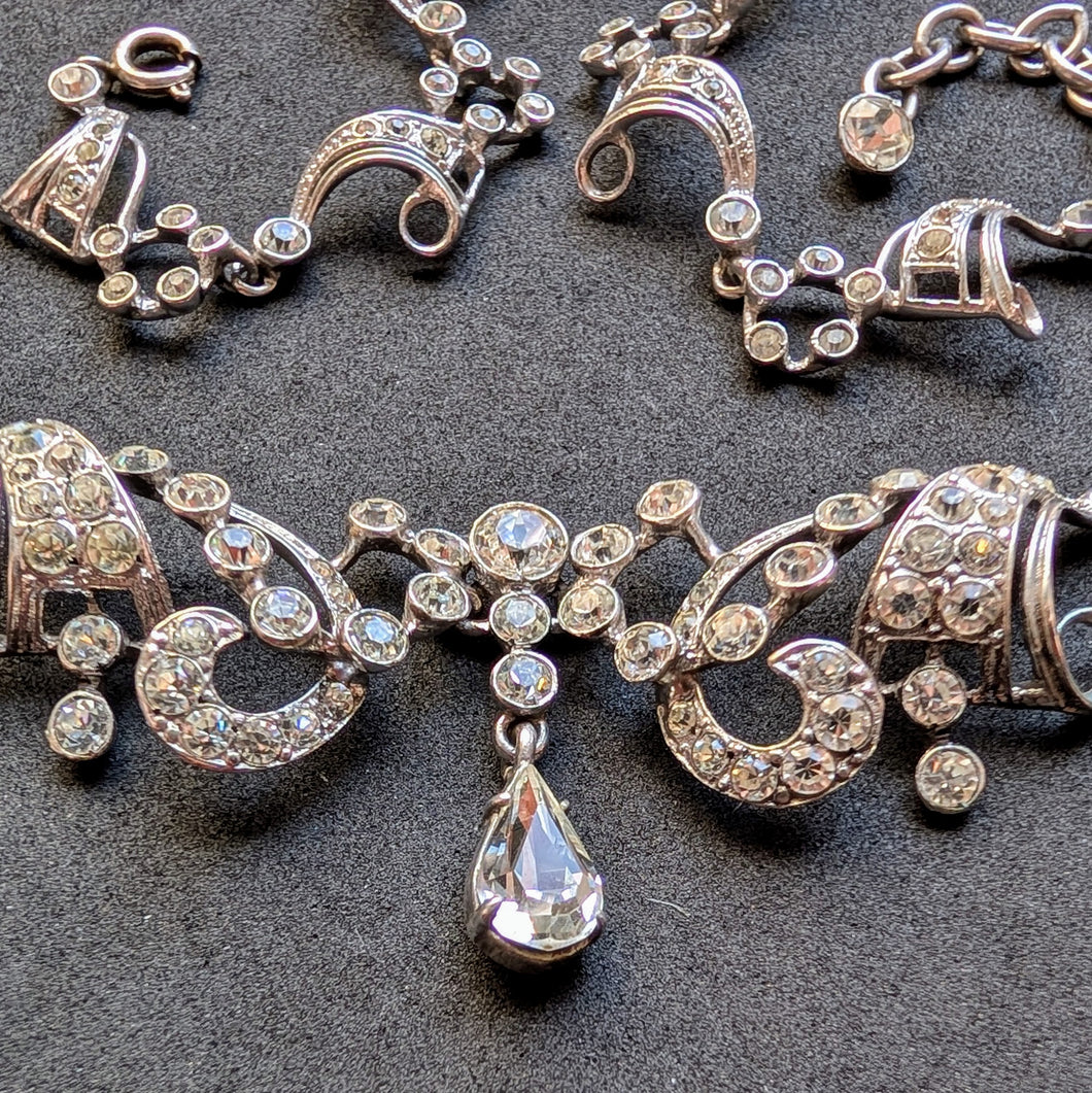 Jugendstil Prunk Collier Paste Silberschmiedearbeit alt antik c. 1910 S