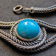 Load image into Gallery viewer, Gustav Hauber Designer Collier 835 Silber Türkis Midcentury alt c. 1960s S
