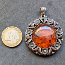 Lade das Bild in den Galerie-Viewer, Anhänger N. E. From Danmark Bernstein Sterling Silber 925 florales Design S
