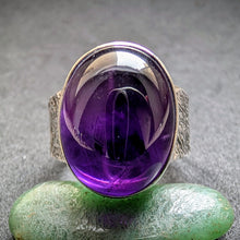 Lade das Bild in den Galerie-Viewer, Vintage Ring 835 Silber Amethyst Silberschmiedearbeit alt RG 59 S
