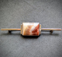 Load image into Gallery viewer, Art Deco Brosche 935 Silber Achat rot weiß alt antik c. 1920 S
