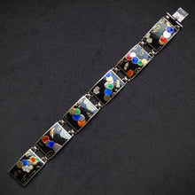 Lade das Bild in den Galerie-Viewer, Jugendstil Art Deco Armband 935 Silber Japonismus Emaille alt antik c. 1910 S
