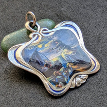 Lade das Bild in den Galerie-Viewer, Jugendstil Emaille Anhänger 800 Silber Geschützt Fliegender Holländer antik S
