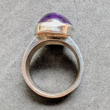 Lade das Bild in den Galerie-Viewer, Vintage Ring 835 Silber Amethyst Silberschmiedearbeit alt RG 59 S

