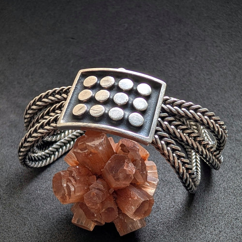 Vintage Flecht Armband 835 Silber Gustav Hauber Midcentury alt c. 1950 S
