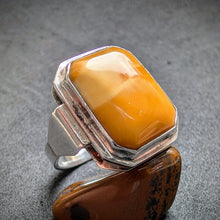 Load image into Gallery viewer, Art Deco Ring 835 Silber Butterscotch Bernstein alt c. 1920 RG 58 S
