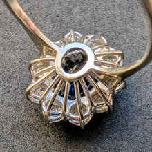 Lade das Bild in den Galerie-Viewer, Entourage Ring 18k 750 Gold blauer Saphir 2,5 Carat Diamanten 0,80 Ct RG 55/56 S
