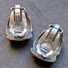 Lade das Bild in den Galerie-Viewer, Vintage Designer Ohrringe Ohrclips Perli Sterling Silber 14k 585 Gold alt S
